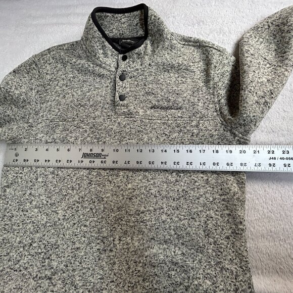 Eddie Bauer Men’s Radiator Fleece Snap Mock Pullover Outdoor Gray Heather Medium - Picture 7 of 8